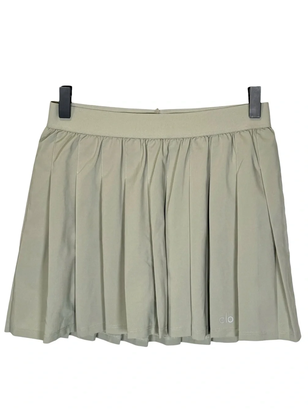 ALO Size S Varsity Tennis Pleated Mini Skirt Skort Limestone